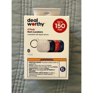 Deal Worthy Bluetooth Item Locators – 4 Pack Apple Find My (NEW)